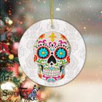 Sugar Skull Ornament Day of Dead Dia de los Muertos Sugar Skull Halloween Happy Halloween Ornament Gift - Scotstee Shop