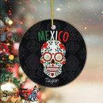 Sugar Skull Ornament Personalized Ornaments Proud Mexico Sugar Skull Mexican Cinco Gift - Scotstee Shop