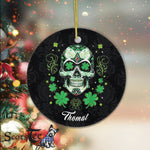 Sugar Skull Ornament Personalized Ornaments St Patricks Day Gift Lucky Sugar Skull Gift Happy Halloween Ornament Gift - Scotstee Shop