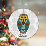 Sugar Skull Ornament Personalized Ornaments Sugar Skull Barn Owl Gift Happy Halloween Ornament Gift - Scotstee Shop