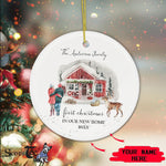 Scotstee Shop - Personalize Name Family First Christmas New Home Ceramic Ornament