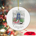 Scotstee Shop - Personalize Name Family Moving Border Collie Dog Bicycle Door New Home
