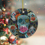 Sugar Skull Ornament Dia De Los Muertos Happy Halloween Ornament Gift Halloween Tree Decorations - Scotstee Shop