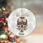Sugar Skull Ornament Personalized Ornaments Sugar Skull Shirt For Men Dia De Los Muertos El Jefe Happy Halloween Ornament - Scotstee Shop