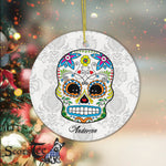 Sugar Skull Ornament Personalized Ornament Sugar Skull Day of Dead Dia de los Muertos Halloween Gift - Scotstee Shop