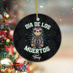 Sugar Skull Ornament Personalized Ornaments Sloth Gift Dia De Los Muertos Sugar Skull Gift Happy Halloween Ornament Gift - Scotstee Shop