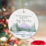 Scotstee Shop - Personalize Name Family 1st Christmas in Our New Home Christmas Ceramic Ornament