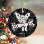 Sugar Skull Ornament Personalized Ornaments Dia De Los Muertos Sugar Skull Chihuahua Happy Halloween Ornament Gift - Scotstee Shop