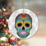 Sugar Skull Ornament Day of Dead Sugar Skull Happy Halloween Ornament Gift - Scotstee Shop