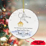 Scotstee Shop - Personalize Name Family First Christmas In Our New First Apartment Together Ornament, First Christmas In Our New Home Ornament