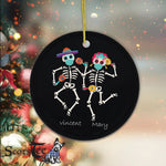 Sugar Skull Ornament personalized ornaments Dia De los Muertos of the Dead Skull Dancing Happy Halloween Ornament Gift - Scotstee Shop