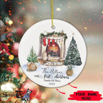 Scotstee Shop - Custom Name Family of Three First Christmas Ornament