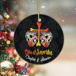 Sugar Skull Ornament Personalized Ornaments Sugar Skull Of The Dead Cross Bones Sugar Skull Flower Gift Ornament - Scotstee Shop