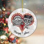 Sugar Skull Ornament Personalized Ornaments Sugar Skull Couple Premium Halloween Ornament Gift - Scotstee Shop
