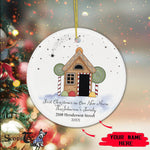 Scotstee Shop - Personalize Name Family First Christmas Gingerbread House Ornament, First Christmas In Our New Home Ornament