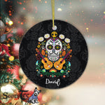 Sugar Skull Ornament Personalized Ornaments Flower Guitar Skull of the Dead Gift Happy Halloween Ornament Gift - Scotstee Shop