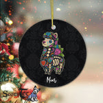 Sugar Skull Ornament Personalized Ornaments Llama Sugar Skull Mexico Alpaca Calavera Dia De Los Muertos Gift - Scotstee Shop