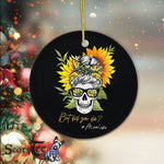 Sugar Skull Ornament But Did You Die Mom life Sugar Skull with Bandana Sunflower Halloween Ornament Gift - Scotstee Shop
