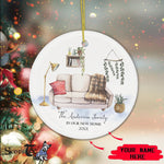 Scotstee Shop - Our First Christmas In Our New Home Circle Ceramic Ornament We Have Moved Boho Living Room Moving Announcement
