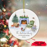 Scotstee Shop - Our First Christmas In Our New Home Circle Ceramic Ornament We Have A New Home Holidays Moving Announcement Ceramic Ornament Christmas Gift