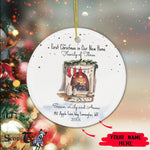 Scotstee Shop - Personalize Name Family Family of Three First Christmas Ornament, First Christmas In Our New Home Circle Ornament