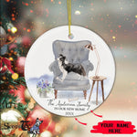 Scotstee Shop - Personalize Name Family Border Collie Dog We've Moved Christmas Ornament