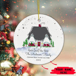 Scotstee Shop - Personalize Name Family First Christmas New Home Owners First Home Ceramic Ornament, Home Sweet New Home Christmas Ornament