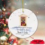 Scotstee Shop - Personalize Name Family First Christmas In Our New Apartment Ceramic Ornament, First Christmas In Our New Home Ornament