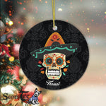 Sugar Skull Ornament Personalized Ornaments Sugar Skull with Hat Dia de Muertos Gift Happy Halloween Ornament Gift - Scotstee Shop