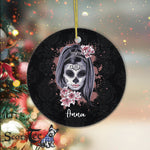 Sugar Skull Ornament Personalized Ornaments La Calavera Catrina Halloween Candy Sugar Skull Girl Gift - Scotstee Shop