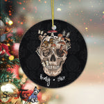 Sugar Skull Ornament Personalized Ornaments Mushroom Clothing Mushroom Collector Skull Gift - Scotstee Shop