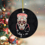 Sugar Skull Ornament Personalized Ornaments Nurse Sugar Skull Halloween Day Of The Dead Dia De Los Gift - Scotstee Shop
