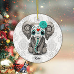 Sugar Skull Ornament Personalized Ornaments Sugar Skull Elephant Skull Of The Dead Halloween Gift Ornament - Scotstee Shop