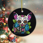 Sugar Skull Ornament Chihuahua Sugar Skull Mexico Dog Calavera Dia De Los Muertos Halloween Ornament Gift - Scotstee Shop