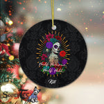 Sugar Skull Ornament Personalized Ornaments Sugar Skull, Half Heaven Half Hell Gift Happy Halloween Ornament Gift - Scotstee Shop