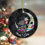 Sugar Skull Ornament Personalized Ornaments Sugar Skull Cat And Moon Gift Happy Halloween Ornament Gift - Scotstee Shop