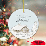 Scotstee Shop - Personalize Name Family First Christmas as Mr & Mrs Home Xmas Ceramic Ornament, First Christmas In Our New Home Ornament