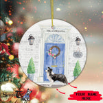 Scotstee Shop - Personalize Name Family Border Collie Front Door Christmas New Home Ceramic Ornament