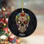 Sugar Skull Ornament Personalized Ornaments Sugar Skull Of The Dead Cool Bone Head Skulls Gift Ornament - Scotstee Shop
