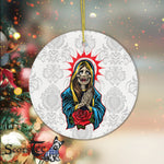 Sugar Skull Ornament Personalized Ornaments Praying La Calavera Catrina Santa Muerte Sugar Skull Halloween Ornament Gift - Scotstee Shop