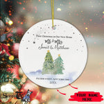 Scotstee Shop - Personalize Name Family Engagement Mr and Mrs First Christmas Gift Ornament, First Christmas In Our New Home Circle Ornament