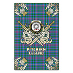 Scotstee Shop - Scotstee Shop Pitcairn Hunting Clan Crest Golf Courage Gold Thistle Tartan Garden Flag