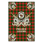Scotstee Shop - Scotstee Shop Pollock Modern Clan Crest Golf Courage Gold Thistle Tartan Garden Flag