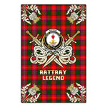 Scotstee Shop - Scotstee Shop Rattray Modern Clan Crest Golf Courage Gold Thistle Tartan Garden Flag