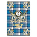 Scotstee Shop - Scotstee Shop Roberton Clan Crest Golf Courage Gold Thistle Tartan Garden Flag