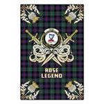 Scotstee Shop - Scotstee Shop Rose Hunting Modern Clan Crest Golf Courage Gold Thistle Tartan Garden Flag