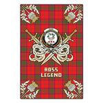 Scotstee Shop - Scotstee Shop Ross Modern Clan Crest Golf Courage Gold Thistle Tartan Garden Flag