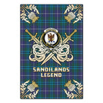 Scotstee Shop - Scotstee Shop Sandilands Clan Crest Golf Courage Gold Thistle Tartan Garden Flag