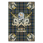 Scotstee Shop - Scotstee Shop Scott Green Modern Clan Crest Golf Courage Gold Thistle Tartan Garden Flag