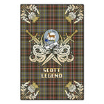 Scotstee Shop - Scotstee Shop Scott Green Weathered Clan Crest Golf Courage Gold Thistle Tartan Garden Flag